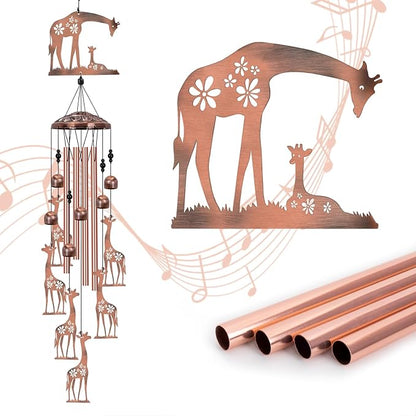 Giraffe Wind Chimes for Outside, Large Giraffe Gifts for Women, Memorial Giraffe Wind Chime, Metal Giraffe Decor, 40" Outdoor Garden Decor for Lawn, Porch, Patio, Yard