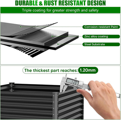 Galvanized Raised Garden Bed with Legs,48×24×32in Large Metal Elevated Raised Planter Box ,Raised Garden Bed,600lb Capacity with Drainage Holes for Vegetables Lawn Green Flowers, Fruits, Terrace