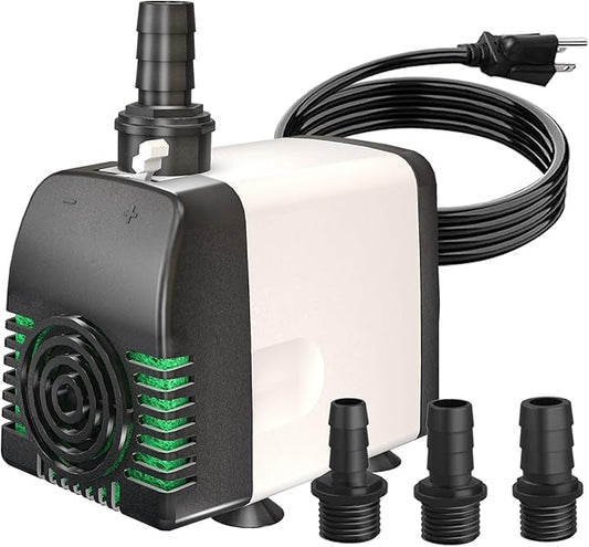 Submersible Water Pump - 800GPH 45W Pond Pumps Ultra-Quiet with Auto Shut-Off & Adjustable Flow Rate for Fountains, Hydroponics, Ponds, Aquariums, and More