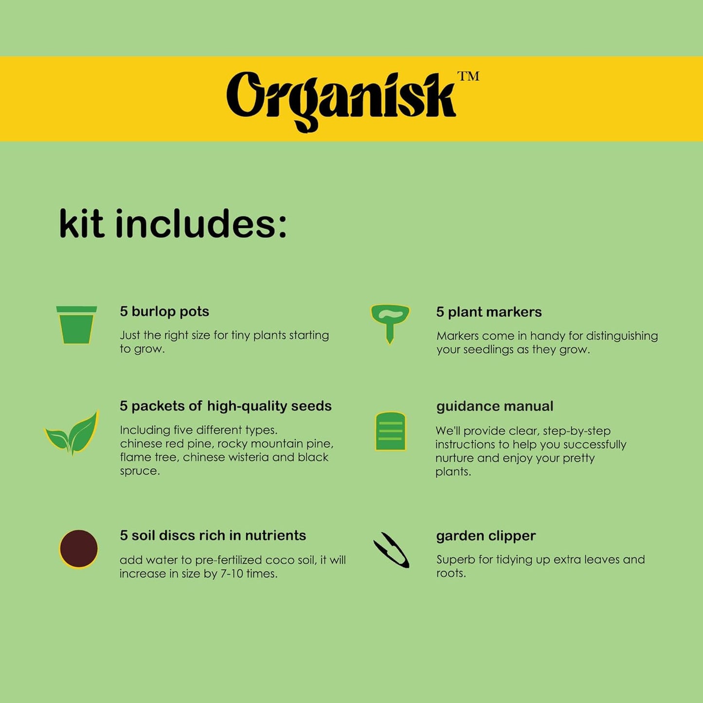 Bonsai Starter Kit - 5 Unique Tree Types, Special DIY Garden Hobby Kits - Great for Plant Lovers, for Kids, Men, Women, and Bonsai Enthusiasts