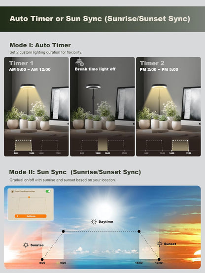 GLOWRIUM Smart LED Grow Lights for Indoor Plants, Desk Plant Light with Bluetooth App Control, 12W Full Spectrum Grow Lamp, Height Adjustable 16"-23", Auto Timer, Watering Reminder for Small Plants