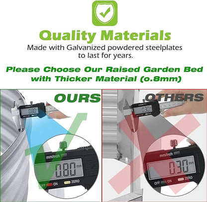 Raised Garden Bed 6.5ft Galvanized Planter Box Outdoor, Rot-Resistant Oval Large Metal Garden Bed Planter for Vegetables Flower Herb