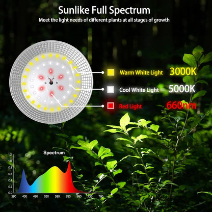 12-Light Outdoor LED Grow Lights – Waterproof Full Spectrum Greenhouse Lights for Plants, 41FT Adjustable String Lights with 576 LEDs, E26 Base Bulbs, IP44 Waterproof for Garden, Farm, Yard