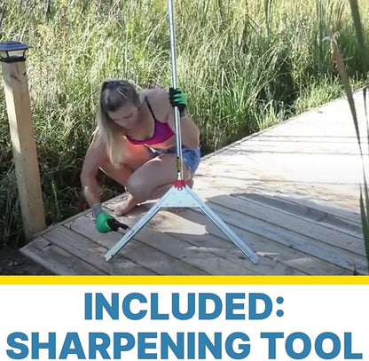 Jenlis Weed Razer Express, Lake Weed Cutter, Compact Aquatic Pond Plant Cutting Tool, Sharp Razor Blades Shear Cattail, Reed, Phragmites Lilly & Chara Algae, 30” Inch Cut Width, 25 Foot Throw Rope