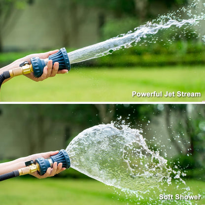 FANHAO Fireman Style Garden Hose Nozzle, Heavy Duty Metal Fire Water Nozzle, High Power Leak Proof Adjustable Hose Sprayer Nozzle for Garden Watering, Patio Cleaning, Car & Pets Washing