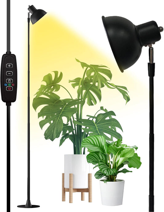 yadoker Plant Grow Light for Indoor Plant, Aluminum LED Grow Light,Elevating Plant Lamp,Height Adjustable,Automatic Timer with 8/12/16Hours,10-Level Brightness,Ideal for Large Plant Grow