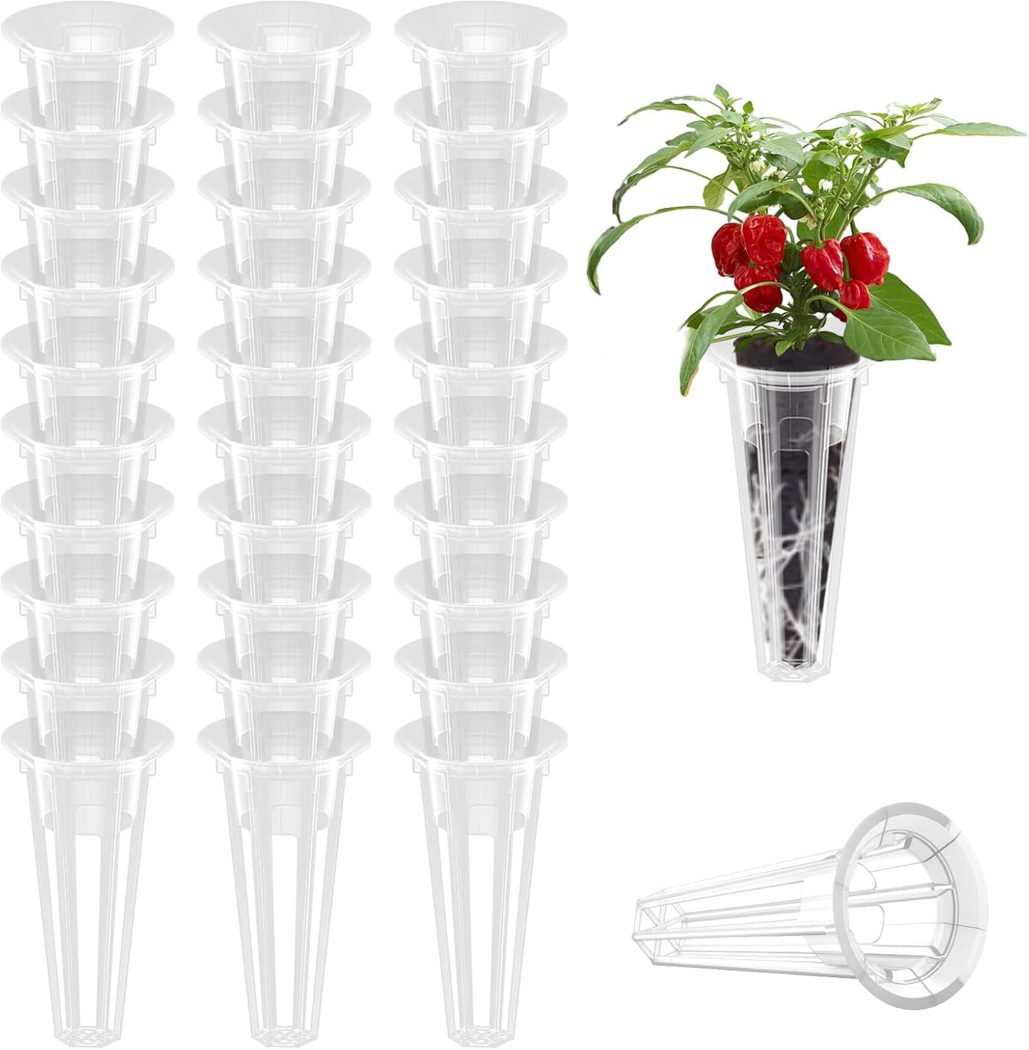 50 Pack Grow Baskets for Hydroponic Growing System, Seed pods Basket Compatible with aero Garden Grow Sponge Starter pods