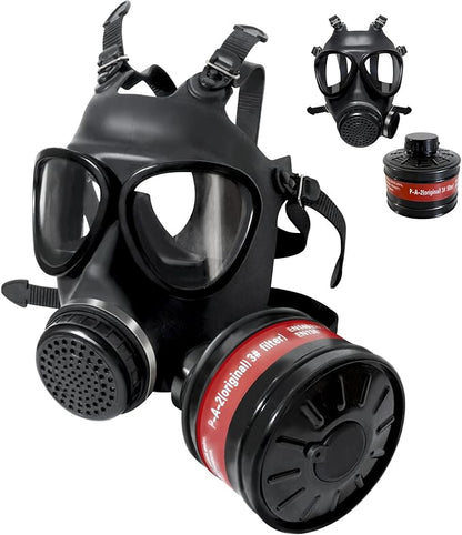Full Face Respirator Mask - Gas Masks Survival Nuclear and Chemical for Asbestos, Fume, Resin, Dust and Chemical