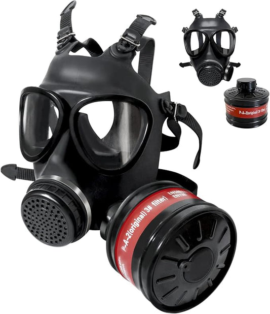 Full Face Respirator Mask - Gas Masks Survival Nuclear and Chemical for Asbestos, Fume, Resin, Dust and Chemical
