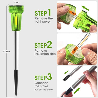 DERAYSION Halloween Decorations Outdoor Solar Lights Pathway LED Green Waterproof Halloween Solar Lights Acrylic Lamp Auto Dusk-to-Dawn for Yard, Path, Garden, Walkway, Landscape 8 Pack