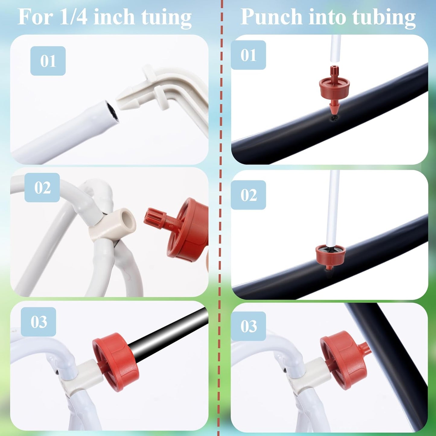 20 Pack Automatic Irrigation Dripper Stake Assembly, 2 GPH Irrigation Dripper for 4-Way 23.6 inch Irrigation tubing,Drip Emitters Bend Arrow Sprinklers for Garden Pots Precise Irrigation Systems