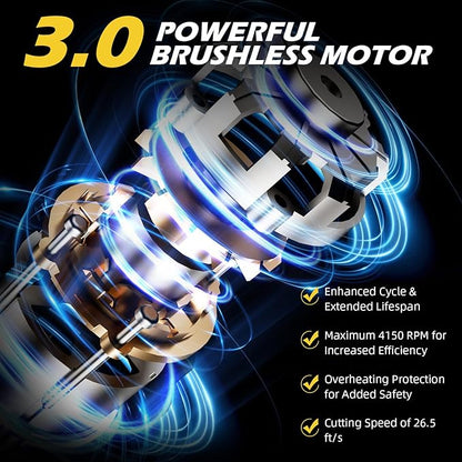 Cordless Pole Saw & Mini Chainsaw 2-in-1, 6-inch Brushless Electric Tree Trimmer,Tree Cutter for Outdoors Pruning & Wood Cutting, Battery Included