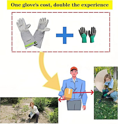 Gardening Gloves for Women/Men,Rose Pruning Long Leather Garden Gloves Thorn Proof