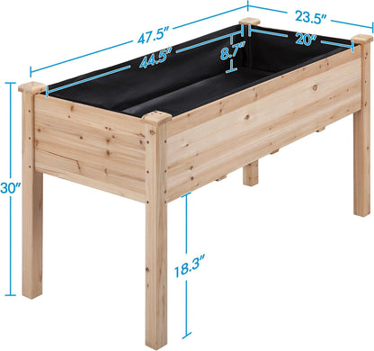 Yaheetech 2pcs Raised Garden Bed 48x24x30in Elevated Wooden Horticulture Planter Box with Legs Standing Growing Bed for Gardening/Backyard/Patio/Balcony, Wood