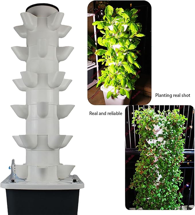Hydroponics Growing System kit, 25 Pods Vertical Hydroponic Tower for Smart Indoor Home Gardening Lovers Hydroponic Germination Kit