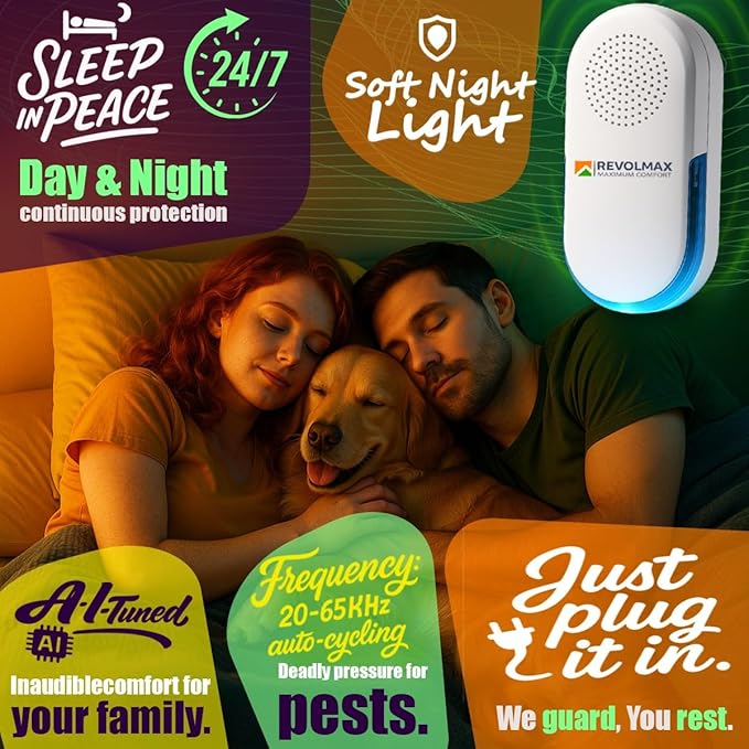 COR-E29, Ultrasonic Pest Control Repeller - Electronic & Ultrasound, Indoor Plug-in Repellent - Get rid of - Rodents, Mice, Squirrels, Bats, Insects, Bed Bugs, Ants, Fleas, Spiders, Roaches (3 Pack)