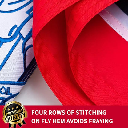 XIFAN Premium Wyoming State Flag 3x5 ft Outdoor, Double Sided Embroidered Bison, Heavy Duty 210D Nylon WY Flags, the Strongest Longest Lasting for Outside with Sewn Stripes/Brass Grommets