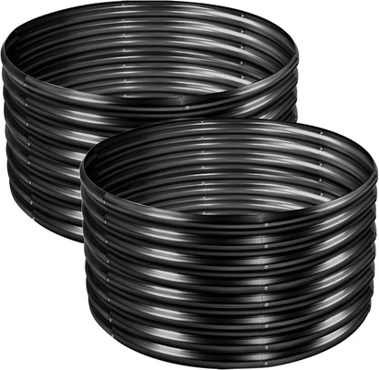 Land Guard 4×4×2ft Galvanized Raised Garden Bed Kit 2Pcs, Planter Raised Garden Beds Outdoor, Round Clearance Raised Garden Beds for Gardening Vegetables (Gray)