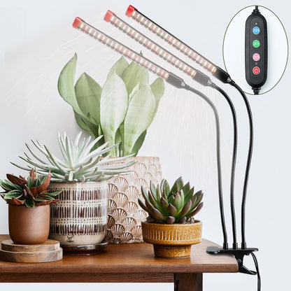 Gamechanger! 27W Power Home Plug, NOT 10W Adapter, FECiDA 3Head Clip Grow Lights for Seed Starting with Timer, Enough Bright Like Sun Full Spectrum Grow Lights for Indoor Plants, Bonsai, Seedlings