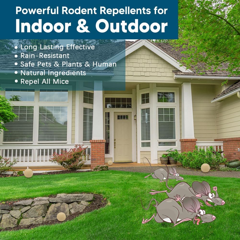 Rodent Repellent, Mice Repellent Indoor, Mouse Repellent Balls for House, Rat Repellent, Peppermint to Repel Mice and Rats, Mouse Deterrent, Mint Mouse Repellent Outdoor, Keep Mouse Away-8Pcs