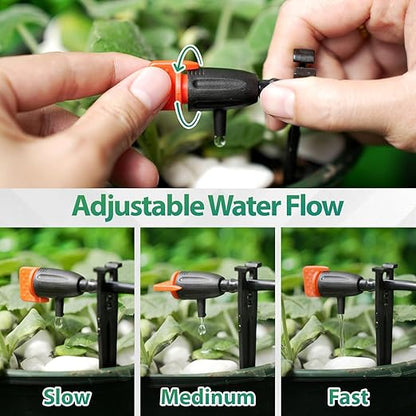 RedChili Drip Irrigation Inline Dripper for 1/4" Drip Irrigation Tubing, 35 Pieces Adjustable Drip Emitters Micro Drippers for Drip Irrigation Gardening System Maintain Constant Flow