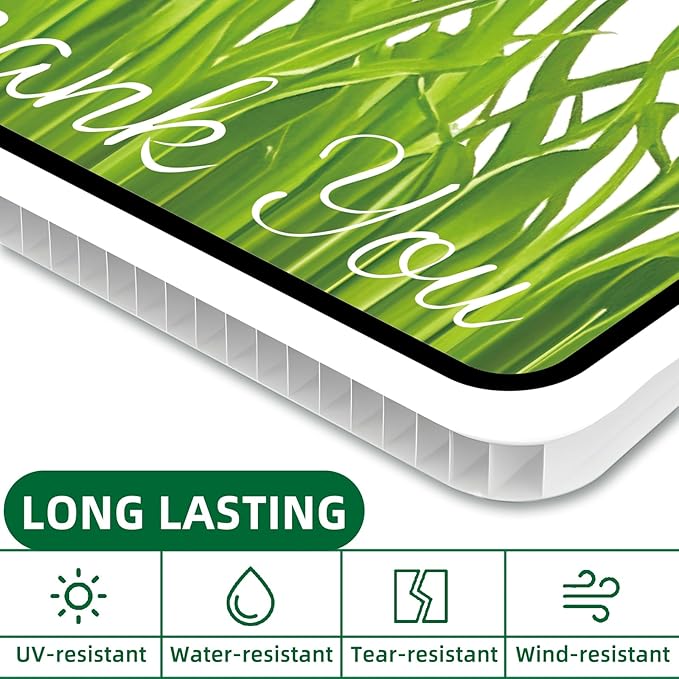 Keep Off Grass Sign, 2-Pack 13"x10" H-Metal Stakes, Double-Sided Signs, Corrugated Plastic, Keep Off Grass Signs For Yard