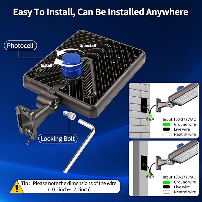 480W Led Parking Lot Light, 5000K Daylight Street Lights Outdoor 72000LM IP65 Waterproof Dusk to Dawn Shoebox Floodlight Adjustable Commercial Security Area Pole Lighting Heavy-Duty