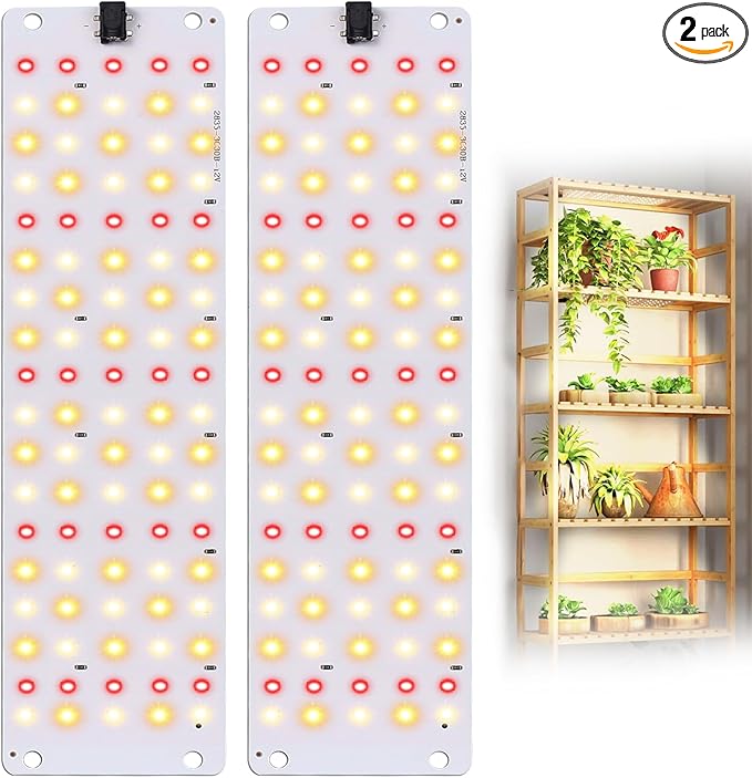 TONYFUL LED Grow Lights, 180 LEDs Plant Lights for Indoor Growing, 24W Premium Full Spectrum Grow Light with 3/9/12H Timer, 10 Dimmable Levels - Ideal for Indoor Growing (2Pcs)