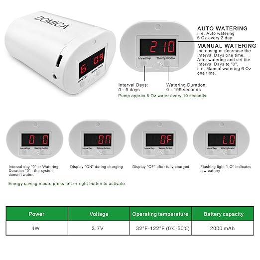 DOMICA Automatic Plant Waterer Indoor Self Watering System for 16 Potted Plants, Auto Drip Irrigation Kit Water Timer