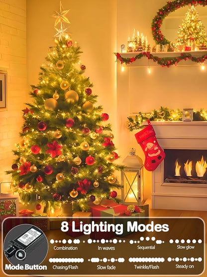 1000 LED Christmas Lights Outdoor Indoor, Super Long 330 FT Green Wire Plug In String Lights with Memory & Timer & 8 Modes, Waterproof Fairy Light for Tree Party Garden Patio Xmas Decor, Warm White