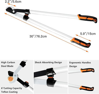 GARCARE Hedge Clippers Pruning Shears 4 in 1 Set High Carbon Steel Folding Saw, Branch Cutter, Tree Pruner, Garden Scissors, Tree & Shrub Care Kit