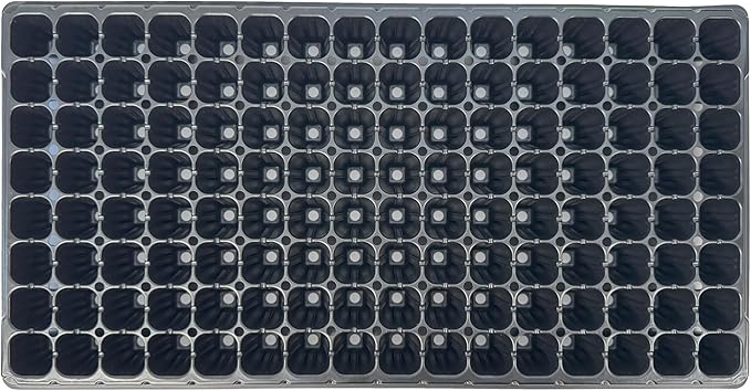 128 Cell Seedling Plastic Nursery Trays, 10 Pack, Thick Durable Germination Plug Trays, 1280 Cells Reusable Plant Propagation