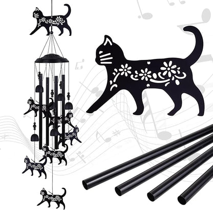 Cats Wind Chimes Outside Decor, Memorial WindChimes, Mobile Bells, Music Wind Catcher, Cat Wind Chimes for Home, Tree, Yard, Patio, Garden Decoration, Gifts for Cat Lovers, Festival Gifts for Mom