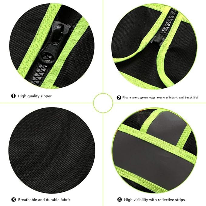 Tekware Safety Vest with High Reflective Strips, Pack of 10 Bright Neon Color Construction Protector with Zipper