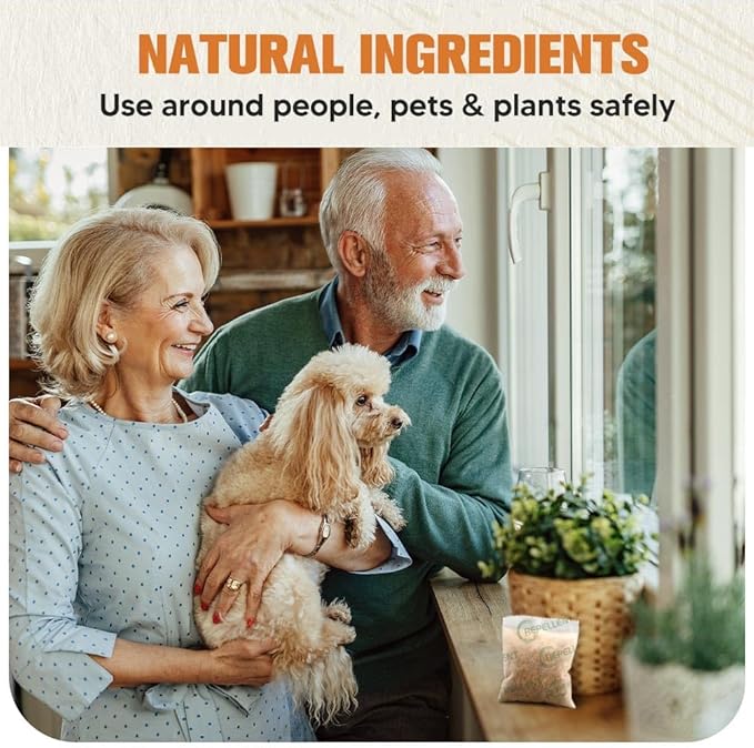 Pest Repellent, Mouse Repellent, Rodent Repellent for Indoor/Outdoor, Natural Rat Repellent for House, Keep Mice, Roach, Ant and Spider Away from Home, Protects 120 sq ft - 8P