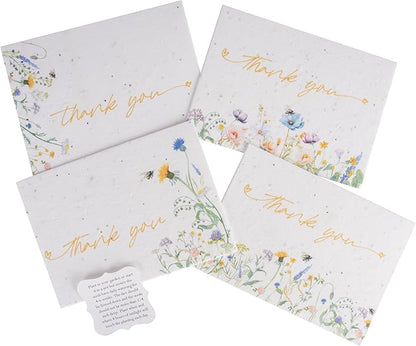 Thank You Set Greeting Card – Plantable Wildflower Seed Paper for Gifts, Special Events Like Mother's Day, and Other Milestone Celebrations