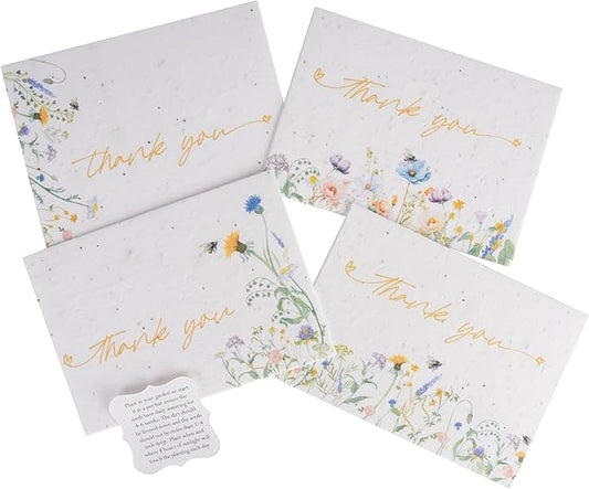 Thank You Set Greeting Card – Plantable Wildflower Seed Paper for Gifts, Special Events Like Mother's Day, and Other Milestone Celebrations