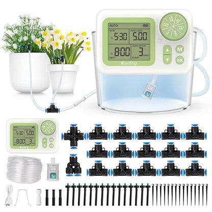 Greennote Automatic Watering System for Indoor Plants - DIY Quick-Connect Kit with Stabilized Flow Emitters, 15 Potted Houseplants Support, Effortless Setup