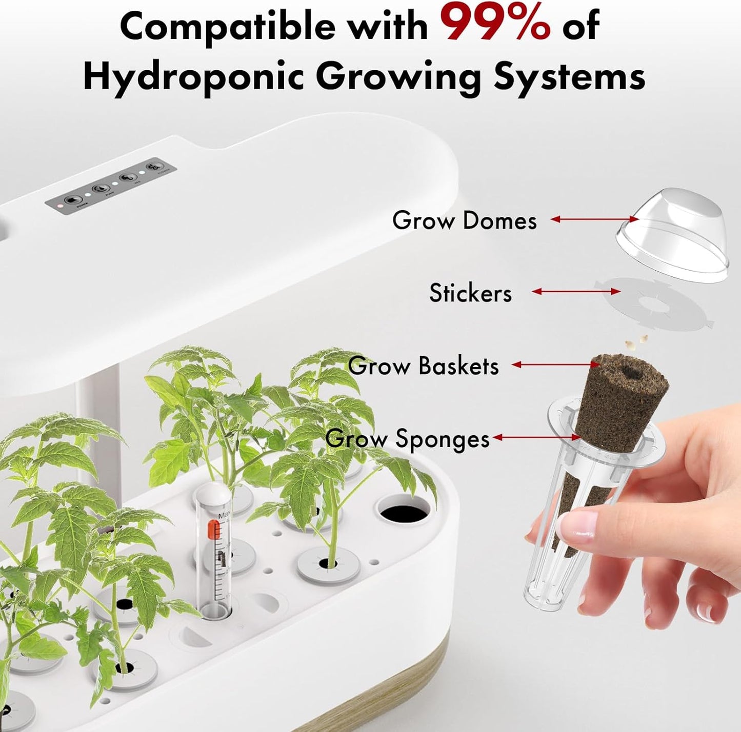 Strawberry Seed Pods for AeroGarden, Ahopegarden, iDOO Hydroponics Growing System, 350 Seeds+ Germination Including Red Cherry Tomato Golden Cherry Tomato, White Strawberry, Red Strawberry (7-Pods)