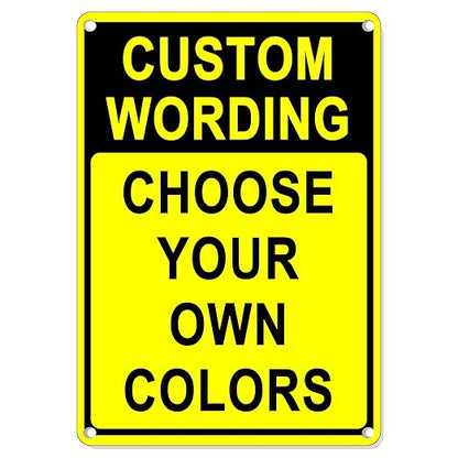 Custom Sign Outdoor 12x8 Inches Vertical, Metal Gate Sign Personalized for Outside, Customized for Home, Office, Garage, Porch, Delivery Signage, .040 Aluminum, Rust Free, Waterproof(Color-Header)