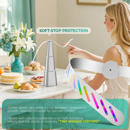 Grete Gotye Portable Battery Powered Food Fans for Tables Up to 15 Hours Working Time, Indoor Outdoor Mute Food Fan with Hook, Tabletop Fan for Home Restaurant Party Picnic Patio (4 Pack Silver)