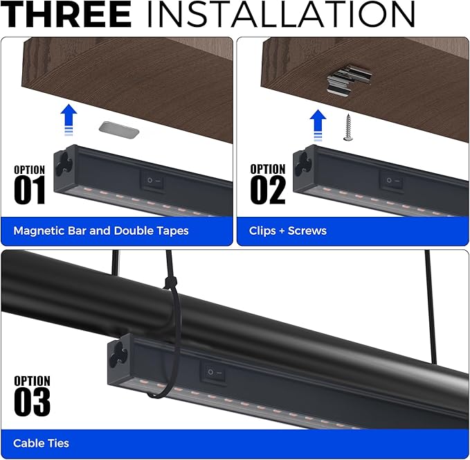 Barrina T5 Grow Light, LED Grow Lights with Black Cover, Full Spectrum Grow Light Strips, 1ft Pinkish White Plant Lights for Indoor Plants, Greenhouses, Plant Displays, Linkable Design, 8 Packs