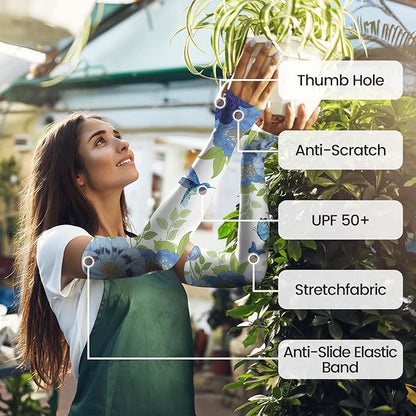 Gardening Sleeves Farm Sun Protection Arm Cooling Sleeves Thorn Proof Garden for Women Men with Thumb Hole