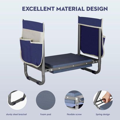 Luvenia Garden Kneeler and Seat,Foldable Garden Stool 10.8" Wider Heavy Duty 2-in-1 Kneeling Pad,Bench Kneeler and Seat Gardening Gifts for Women,Men,Seniors,Grandparents