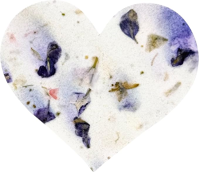 Heart Seed Paper – 50pcs Large Purple Plantable Wildflower, Writable & Plantable Gift for Moms, Plant Lover, & Teachers, Ideal for Weddings, Baby Shower, Memorial, & Celebrations