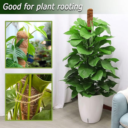 Moss Pole for Plants Monstera, 59 Inch Tall Bendable Moss Poles for Climbing Plants Indoor, Large Handmade Plant Pole Sticks, Coco Coir Plant Support Stakes for Potted Plants, Pothos