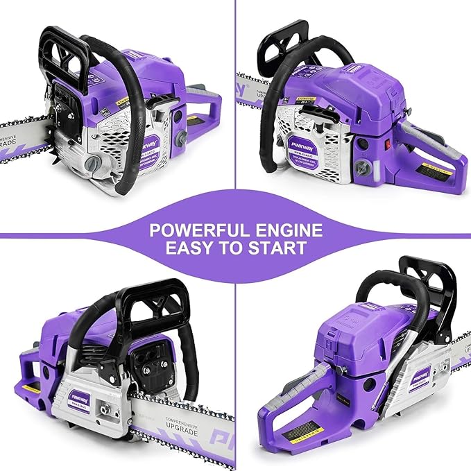 2-cycle 63CC Chainsaw Saw Gas Powered 20" Chain Saws Cordless Petrol Saw Handheld Chainsaw with 2 Chains& Bars for Cutting Wood Trees Branches，63CC-G