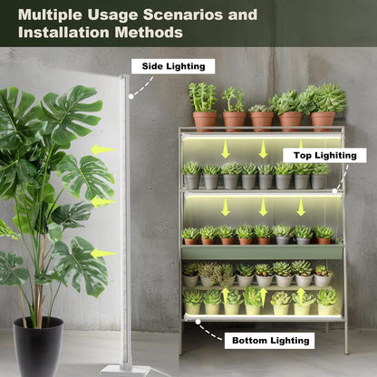GLOWRIUM Grow Lights for Indoor Plants, 36W Vertical Plant Grow Lights with Auto-Timer, Full Spectrum LED Standing Plant Grow Light, 3 Light Modes, 6-Level Dimmable (60 in(Silver))