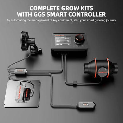 Spider Farmer EVO Grow Tent Kit Complete 2.3x2.3 SF-1000 Samsung LM301H Dimmable, Complete System 28"x28"x63" Grow Tent Set 4" Ventilation System with GGS Smart Controller & 6'' Clip Fan