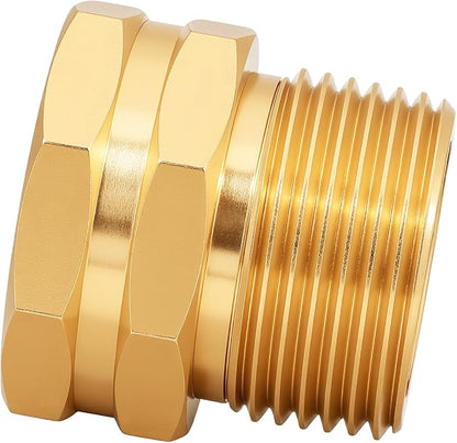 Garden Hose Adapter: Brass 3/4" GHT Female to 3/4" NPT Male Reducer, Leak-Proof Connector (3/4" GHT Female to 3/4" NPT Male, 3-Pack)
